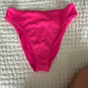 Vibrant Pink High-Waisted Bikini Bottom